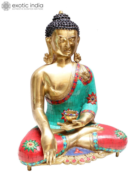 19" Brass Bhumisparsha Buddha