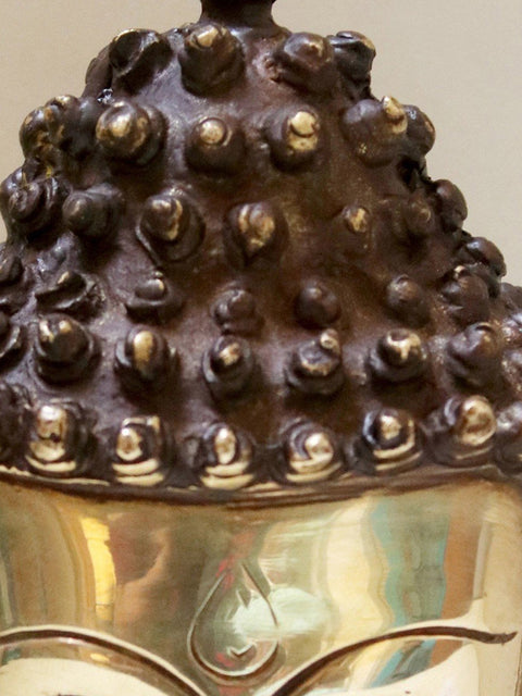 6" Brass Buddha Head