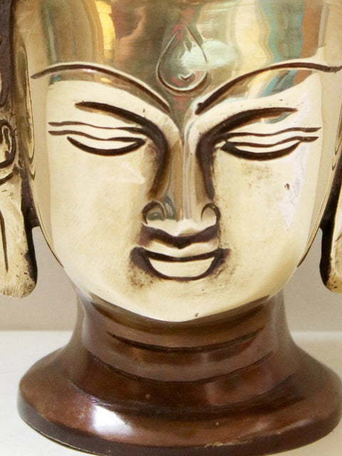 6" Brass Buddha Head