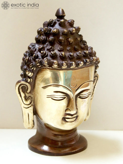 6" Brass Buddha Head