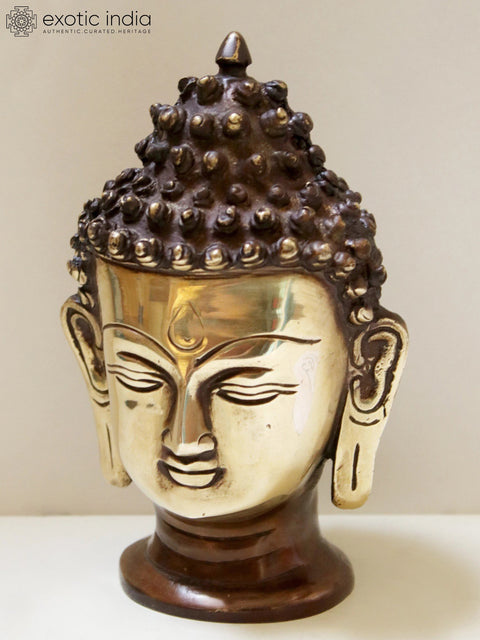 6" Brass Buddha Head