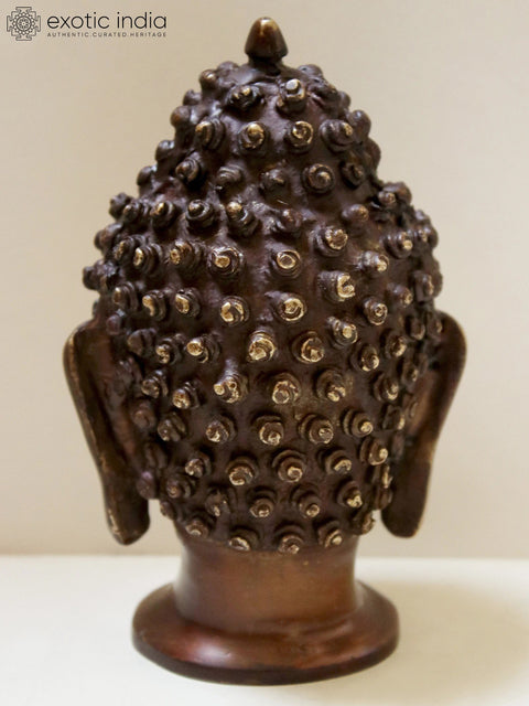 6" Brass Buddha Head