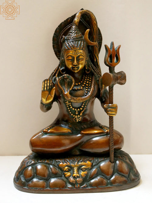 10" Brass Lord Shiva Handmade Statue