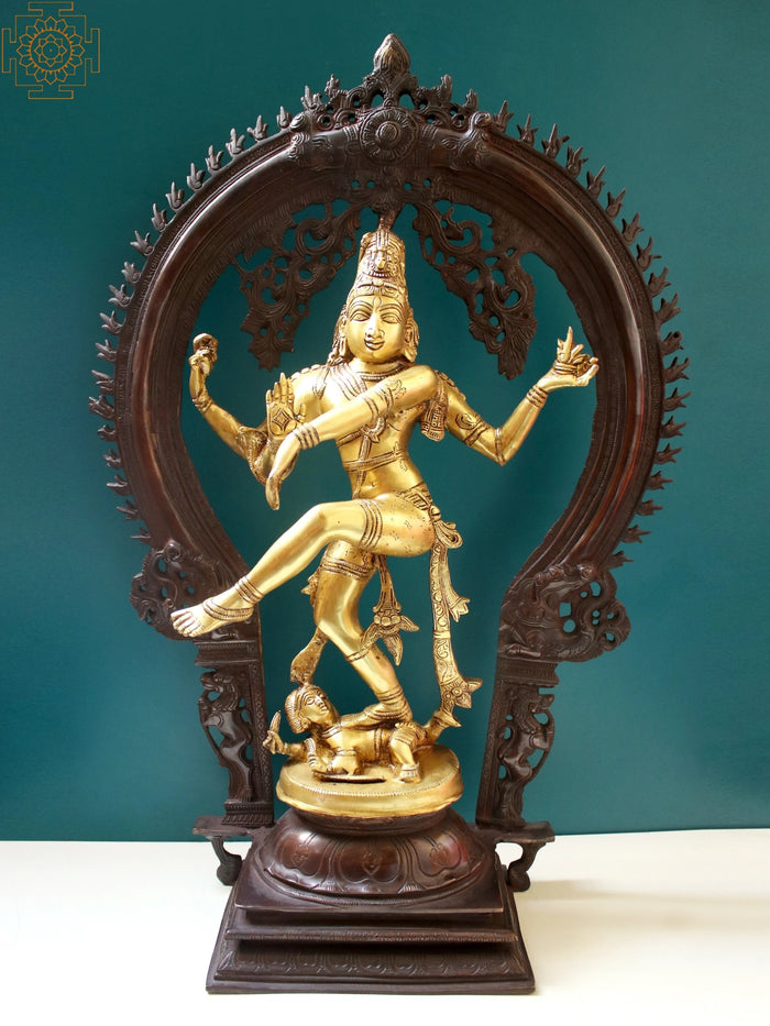 25" Nataraj Dancing Shiva Brass Statue Handmade
