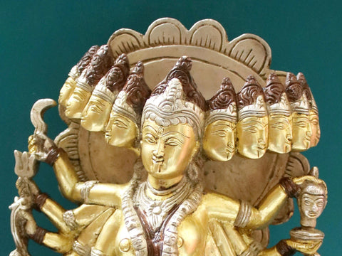 13" Standing Goddess Mahakali In Brass