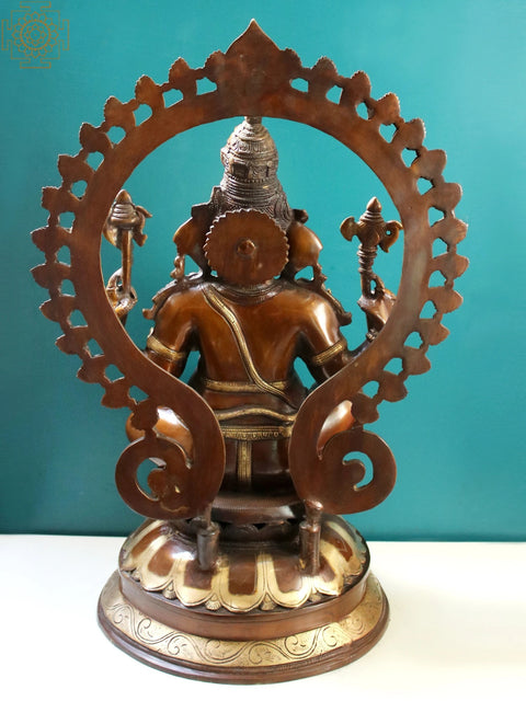 27" Blessing Ganesha Seated on Pedestal
