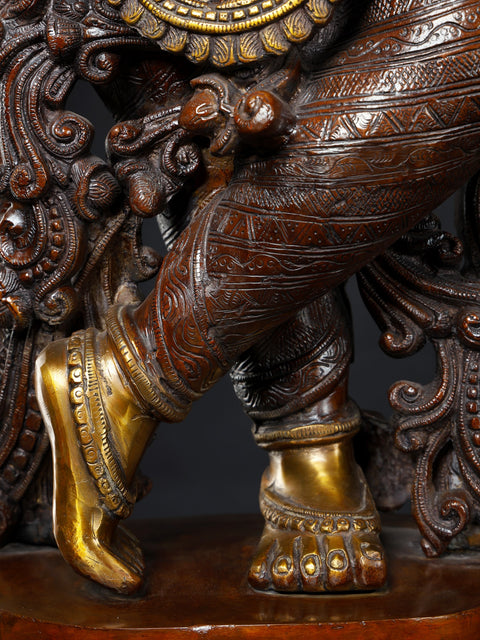 48'' Radha Krishna Divine Pair | Brass Statue