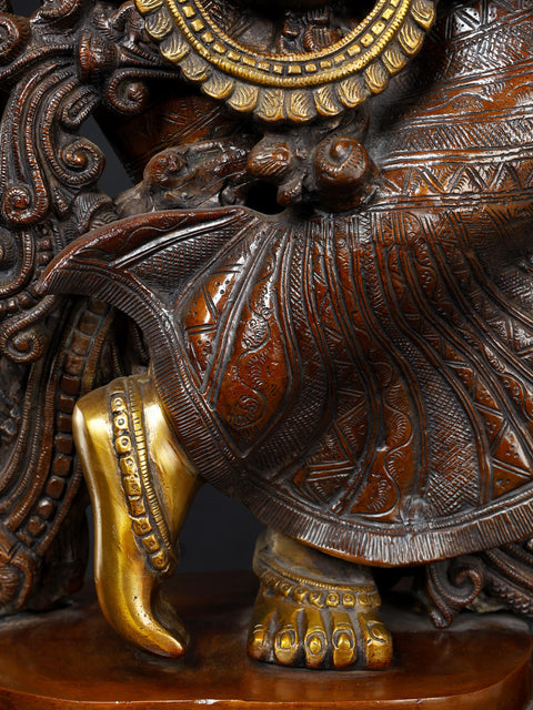 48'' Radha Krishna Divine Pair | Brass Statue