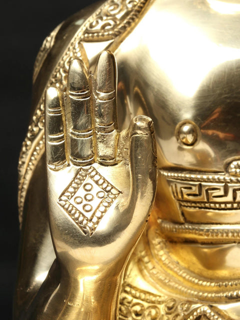 17'' Buddha in Vitark Mudra | Brass Statue