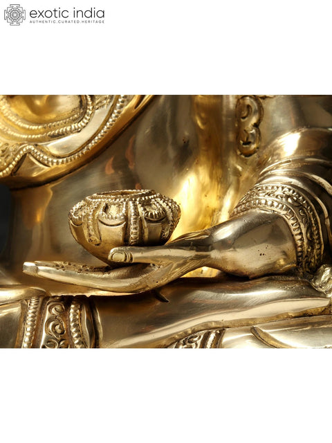 17'' Buddha in Vitark Mudra | Brass Statue