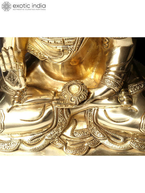 17'' Buddha in Vitark Mudra | Brass Statue