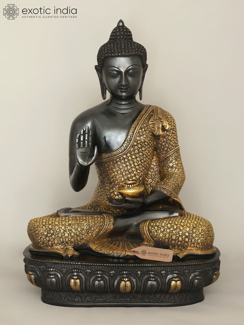 22'' Superfine Peaceful Shakyamuni Buddha Brass Statue