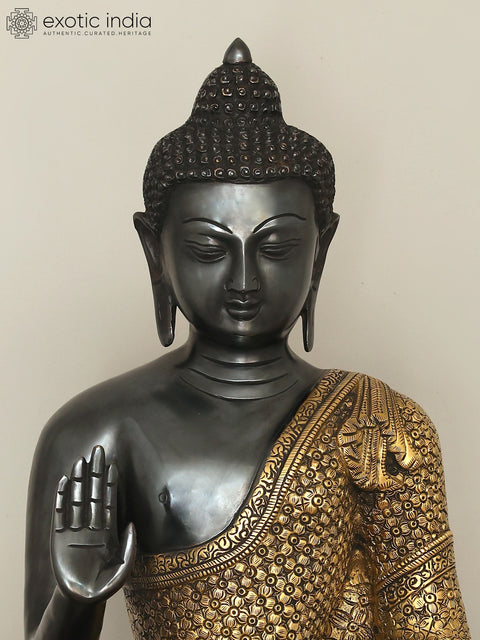 22'' Superfine Peaceful Shakyamuni Buddha Brass Statue