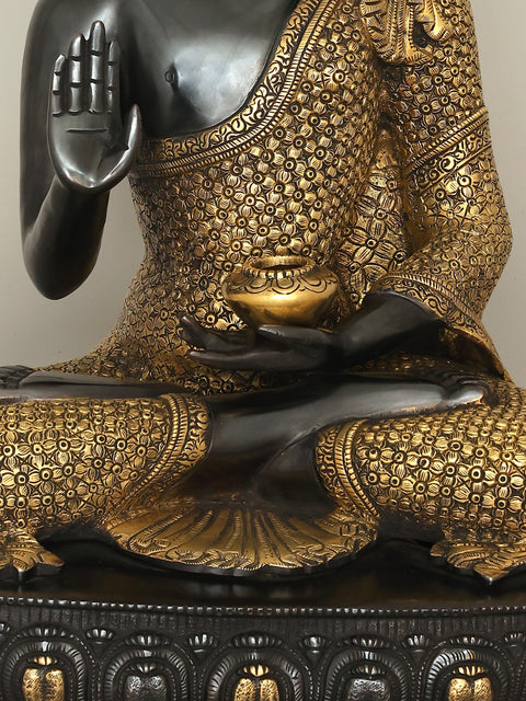 22'' Superfine Peaceful Shakyamuni Buddha Brass Statue