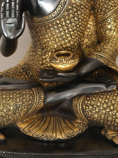 22'' Superfine Peaceful Shakyamuni Buddha Brass Statue