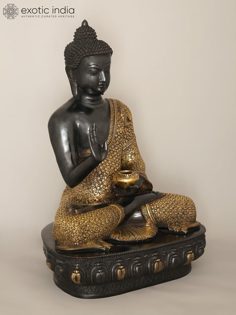 22'' Superfine Peaceful Shakyamuni Buddha Brass Statue