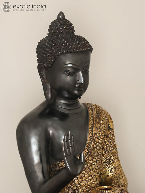 22'' Superfine Peaceful Shakyamuni Buddha Brass Statue