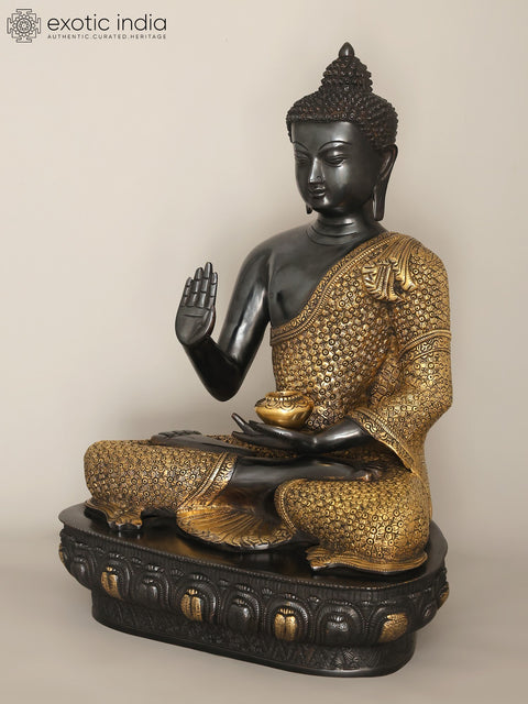 22'' Superfine Peaceful Shakyamuni Buddha Brass Statue
