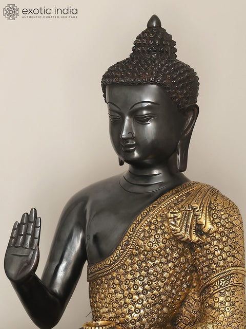 22'' Superfine Peaceful Shakyamuni Buddha Brass Statue