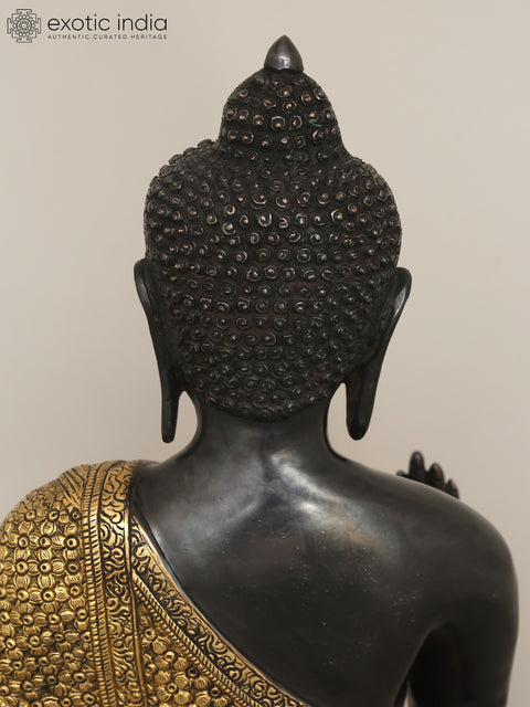 22'' Superfine Peaceful Shakyamuni Buddha Brass Statue