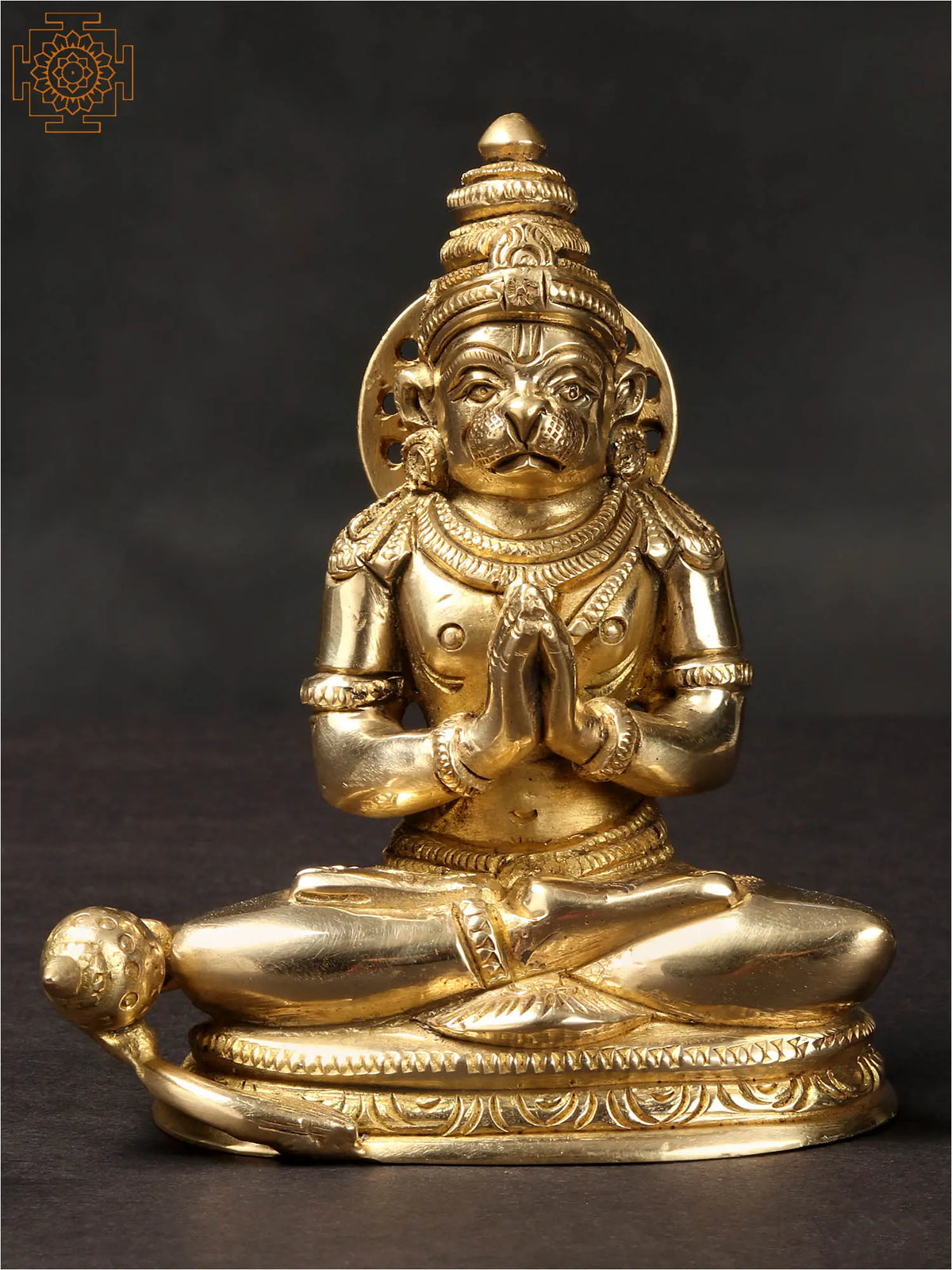 4'' Superfine Small Hanuman Idol Seated in Anjali Mudra | Brass Statue