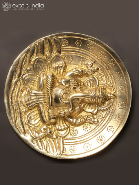 7'' Lord Ganesha Wall Plate | Brass