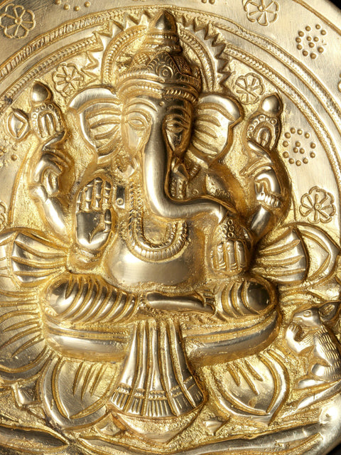 7'' Lord Ganesha Wall Plate | Brass