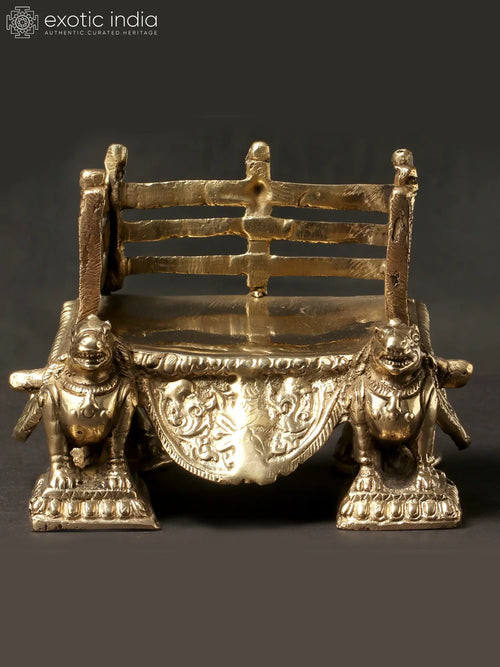 8" Brass Royal Throne Statue Base for Decorative Idols