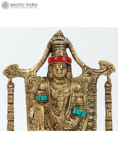 9'' Lord Tirupati Balaji With Bells | Brass With Inlay Work