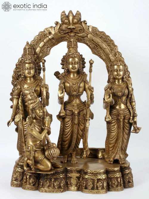 25" Ayodhya Rama Darbar Handmade Brass Statue