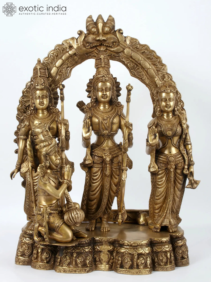 25" Ayodhya Rama Darbar Handmade Brass Statue