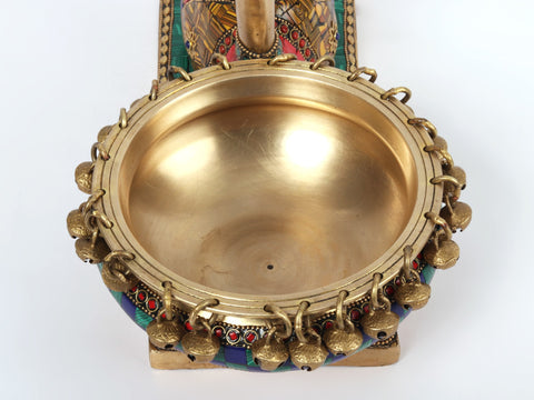13" Beautiful Swan Urli With Inlay Work