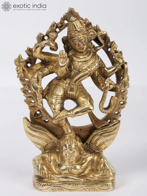 6" Lord Dancing Shiva Nataraja Handmade Brass Statue