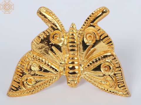 3'' Small Beautiful Gold-Plated Butterfly | Wall Hanging | Brass