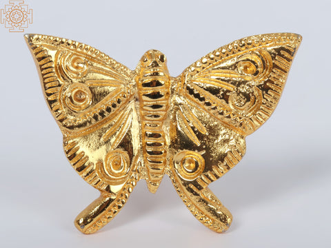 3'' Small Beautiful Gold-Plated Butterfly | Wall Hanging | Brass