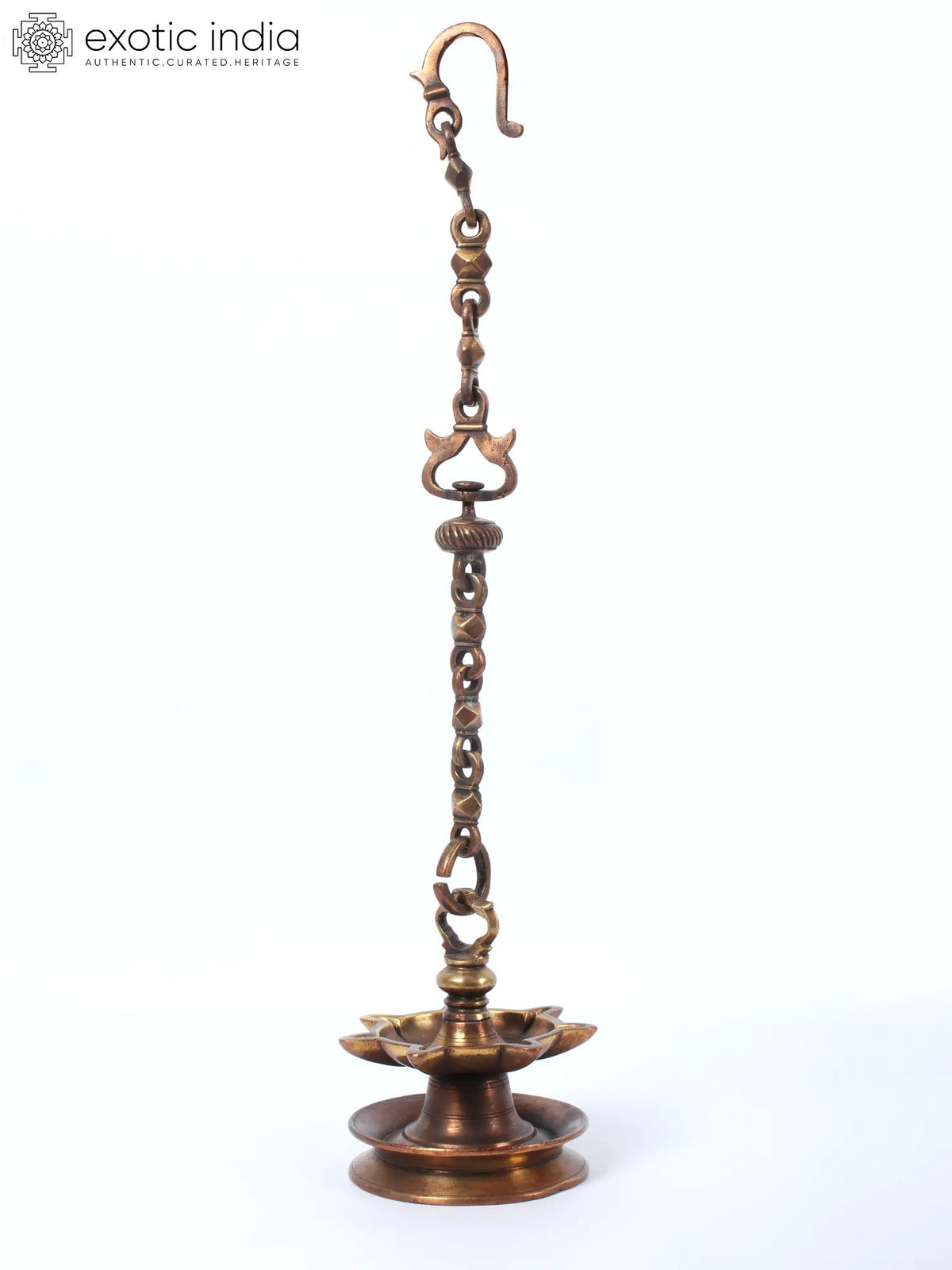 24" Brown Toned Brass Hanging Lamp for Home Decor