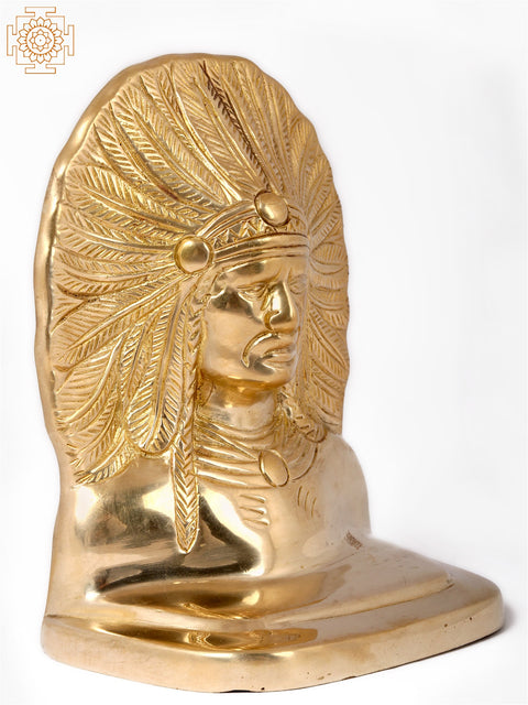 5'' Native American (Indian Chief) Statue | Home Décor | Brass