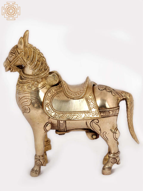 6'' Standing Horse Cash Box | Home Decor | Brass