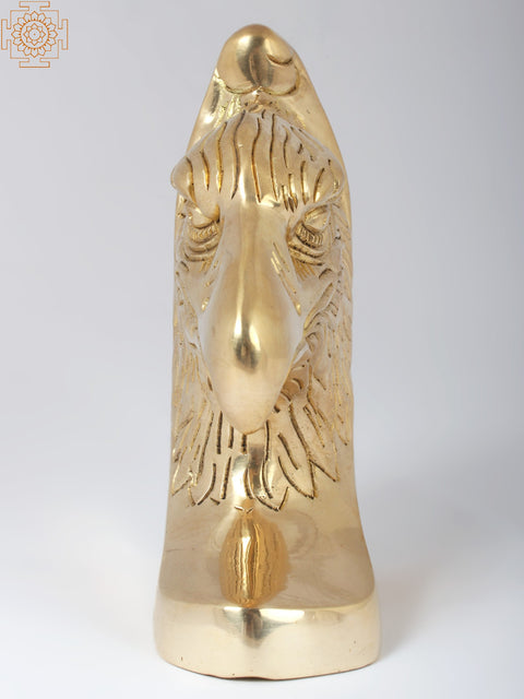 5'' Furious Bald Eagle Head Figurine | Brass Table Decor