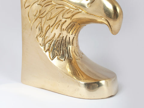 5'' Furious Bald Eagle Head Figurine | Brass Table Decor
