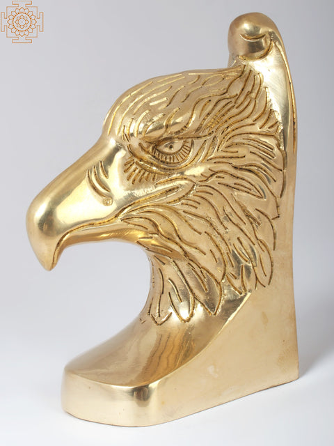 5'' Furious Bald Eagle Head Figurine | Brass Table Decor