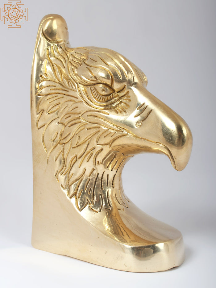 5" Furious Bald Eagle Head Brass Figurine for Home Decor