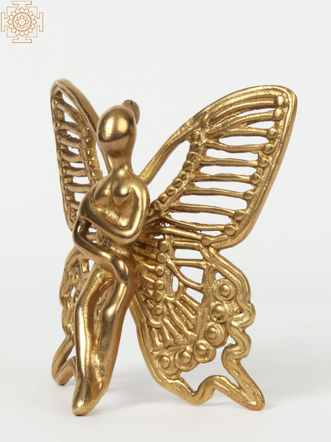 3" Small Brass Butterfly Fairy | Decorative Piece