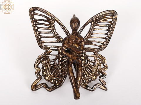 3" Small Brass Angel with Wings | Wall Decor