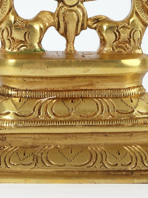 9" Brass Sudarshana Vishnu with Narasimha On Reverse