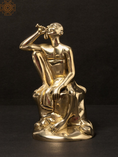 6" Brass Gajanan Maharaj Statue