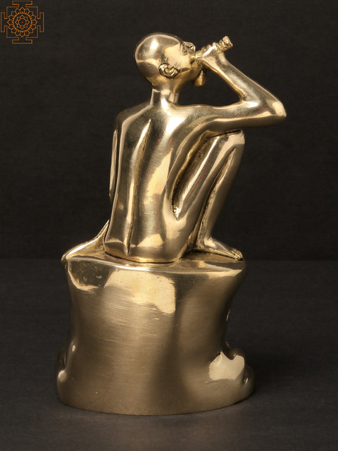 6" Brass Gajanan Maharaj Statue