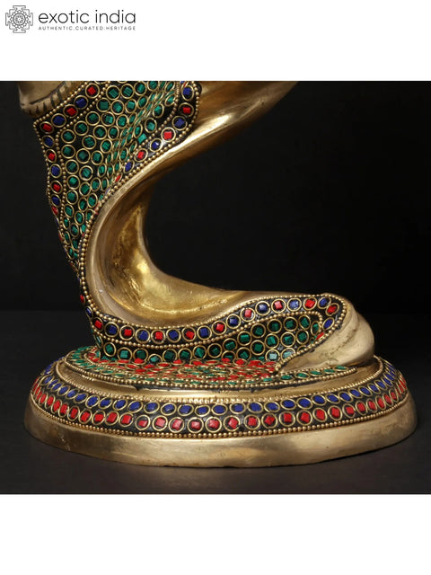 20'' Stylised Krishna Modern Art Statue | Brass With Inlay Work