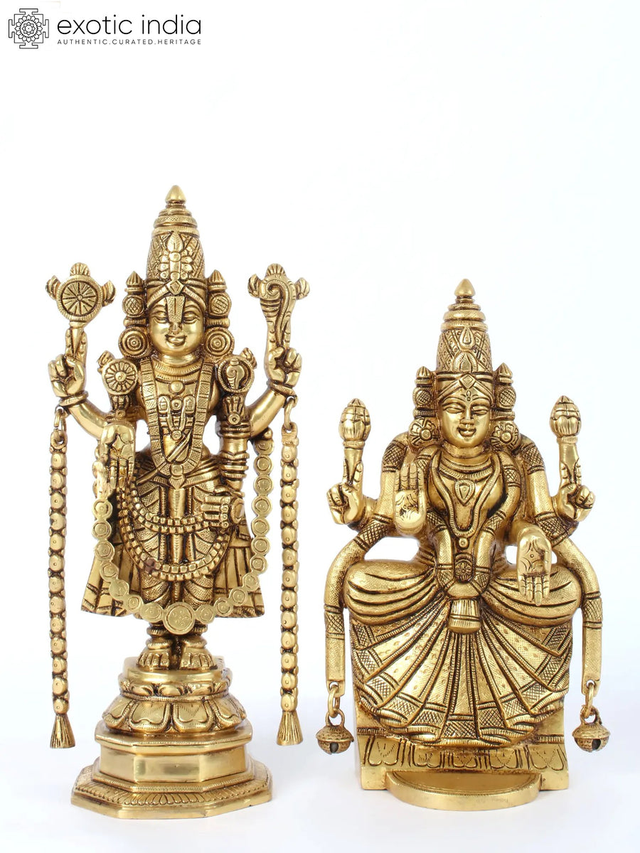 Lord Balaji and Goddess Padmavathi Brass Idol for Pooja