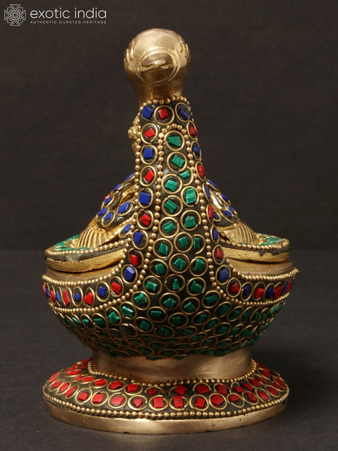 5'' Peacock Incense Burner | Brass With Inlay Work